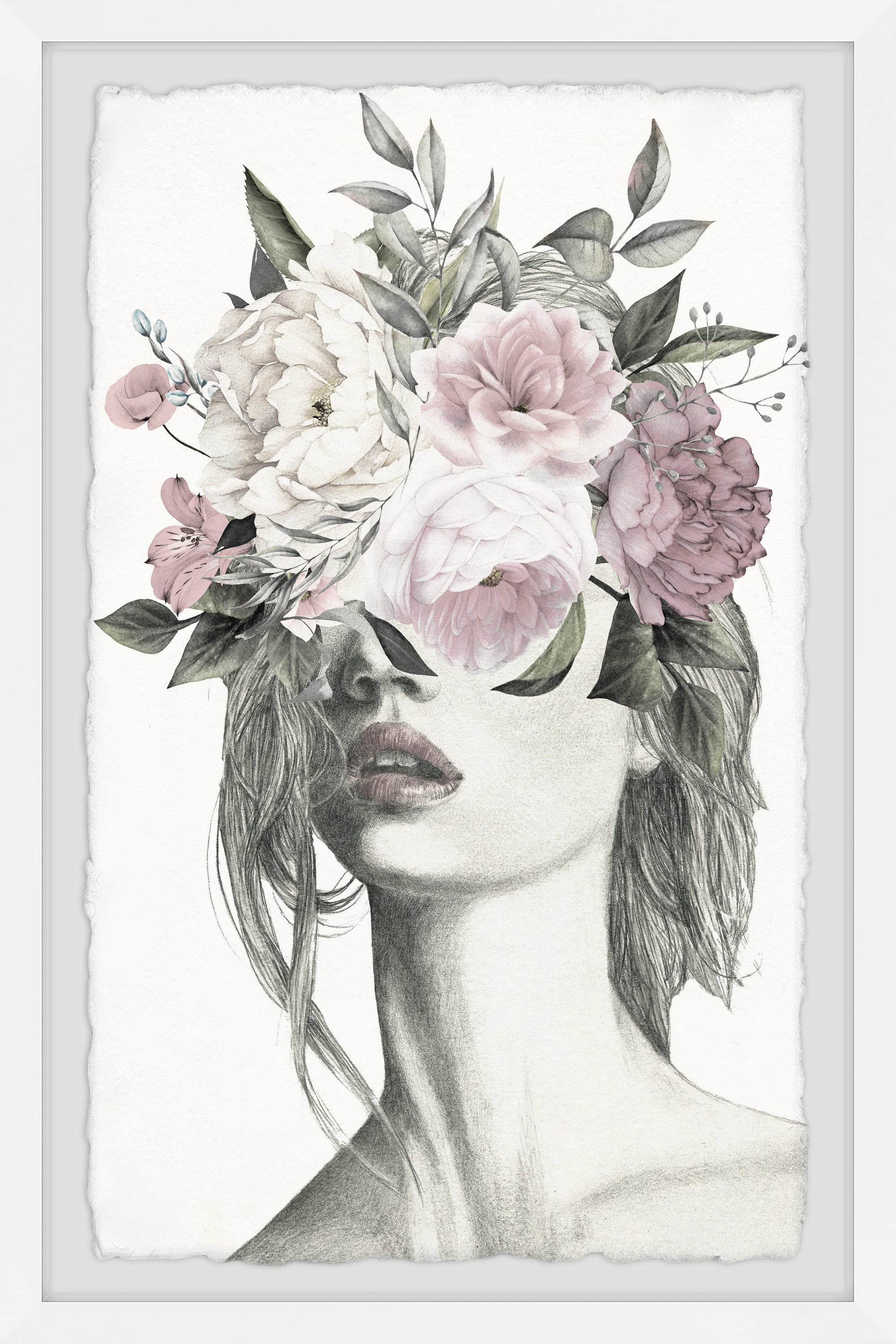 Marmont Hill Smokey Flower Crown Framed Wall Art