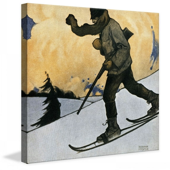 Marmont Hill Snowshod Hunter by Heinrich Pfeifer Painting Print on Canvas