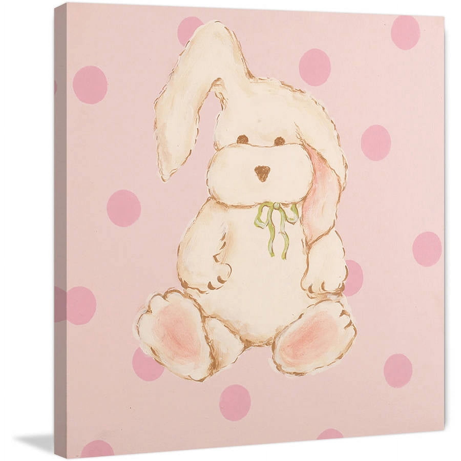 Marmont Hill "Snuggly Bunny" by Reesa Qualia Painting Print on Wrapped Canvas