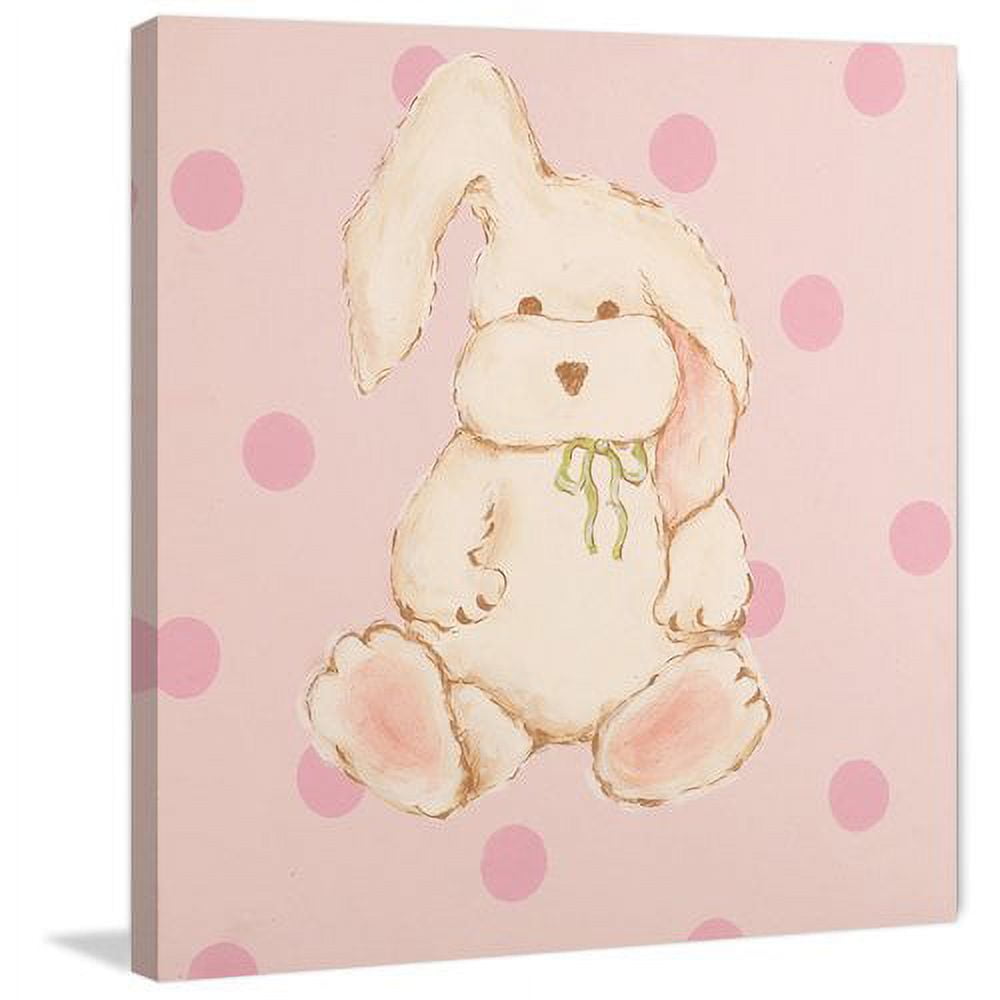 Marmont Hill "Snuggly Bunny" by Reesa Qualia Painting Print on Wrapped Canvas
