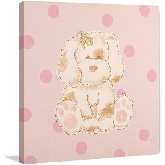 Marmont Hill "Snuggly Puppy" by Reesa Qualia Painting Print on Wrapped Canvas