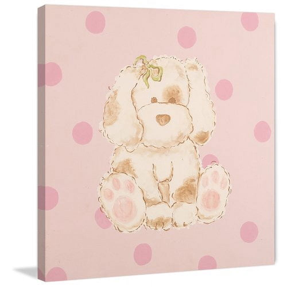Marmont Hill "Snuggly Puppy" by Reesa Qualia Painting Print on Wrapped Canvas