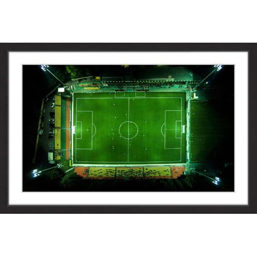 Marmont Hill "Soccer From Above" By Karolis Janulis Framed Painting Art Print, 18.0" x 1.5"