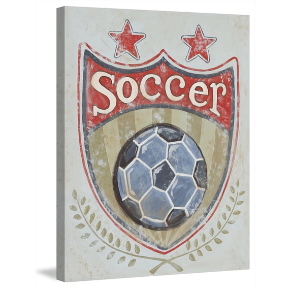 Marmont Hill "Soccer Shield" by Reesa Qualia Painting Print on Wrapped Canvas