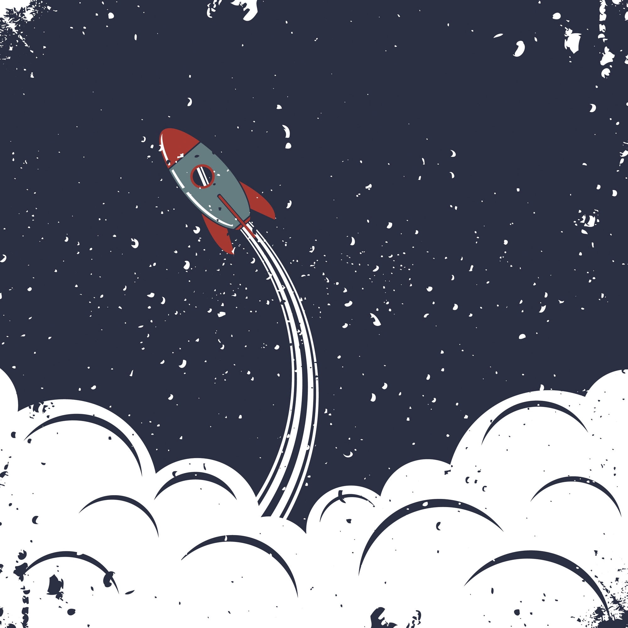Marmont Hill Spaceship Launch Canvas Wall Art