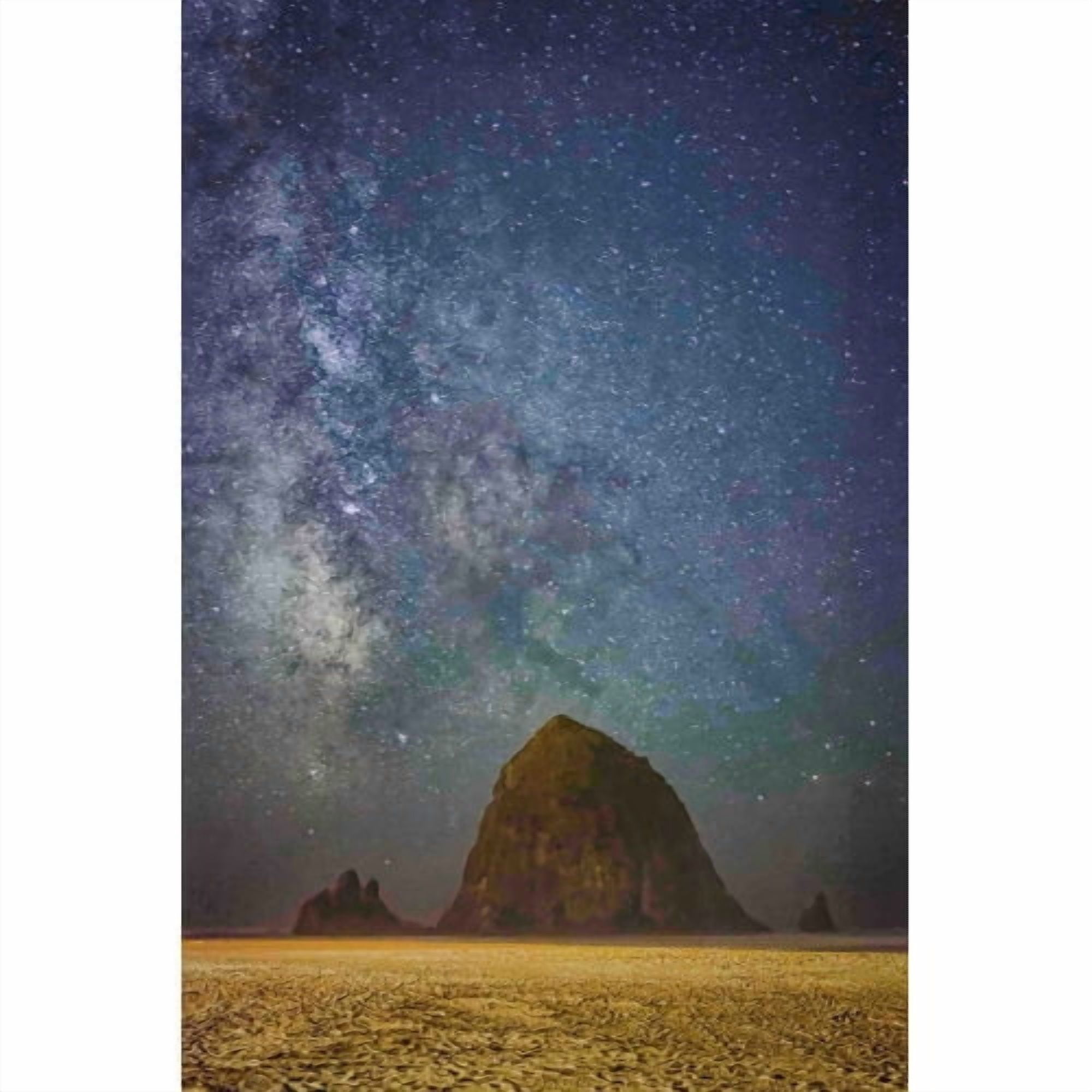 Marmont Hill "Sparkling Skies Over Haystack Rock" Painting Print on Canvas