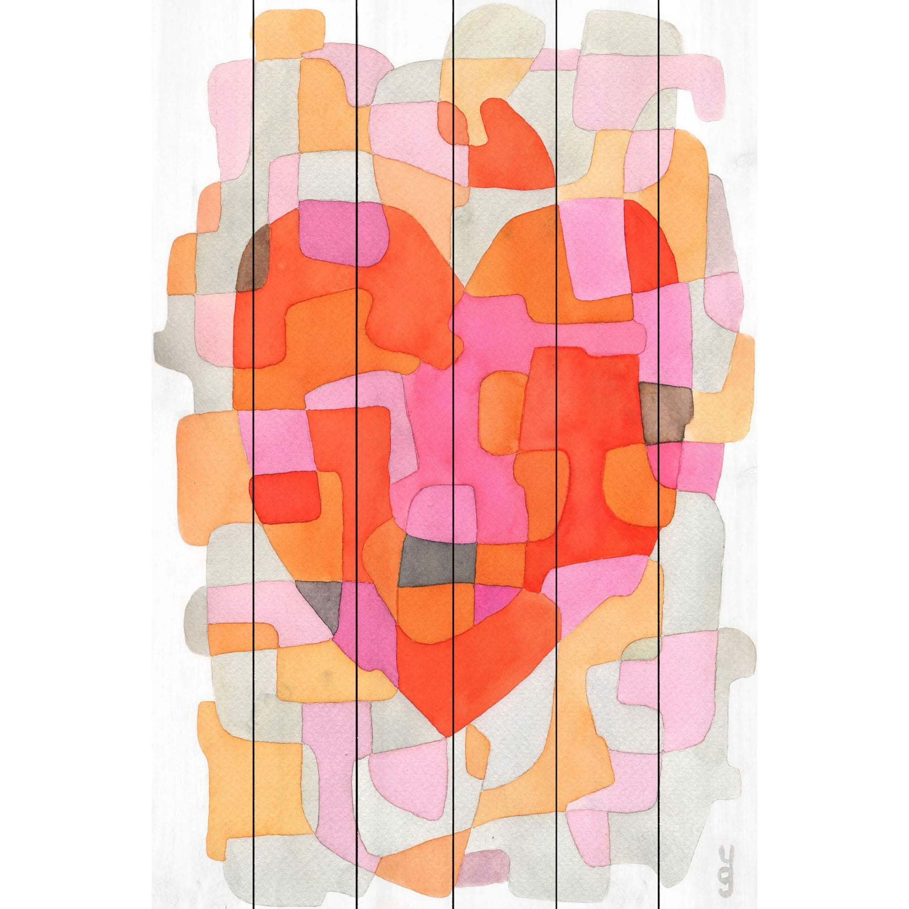 Marmont Hill "Splash of Heart" by Yolanta Gawlik Painting Art Print on White Wood