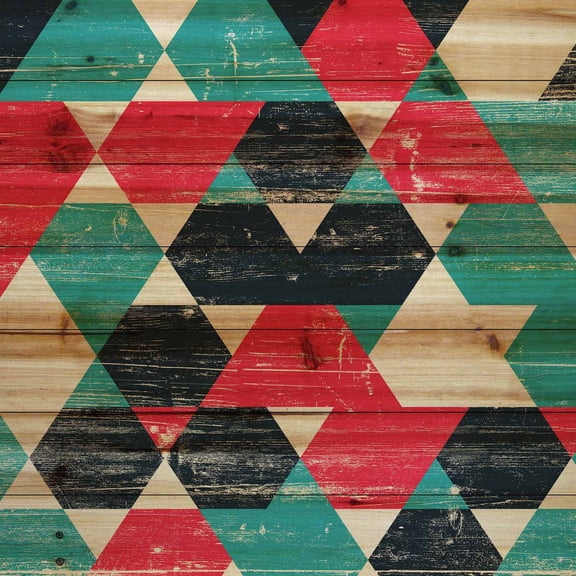 Marmont Hill - "Splashing Red" Painting Art Print On Natural Pine Wood, 32.0" x 1.5"