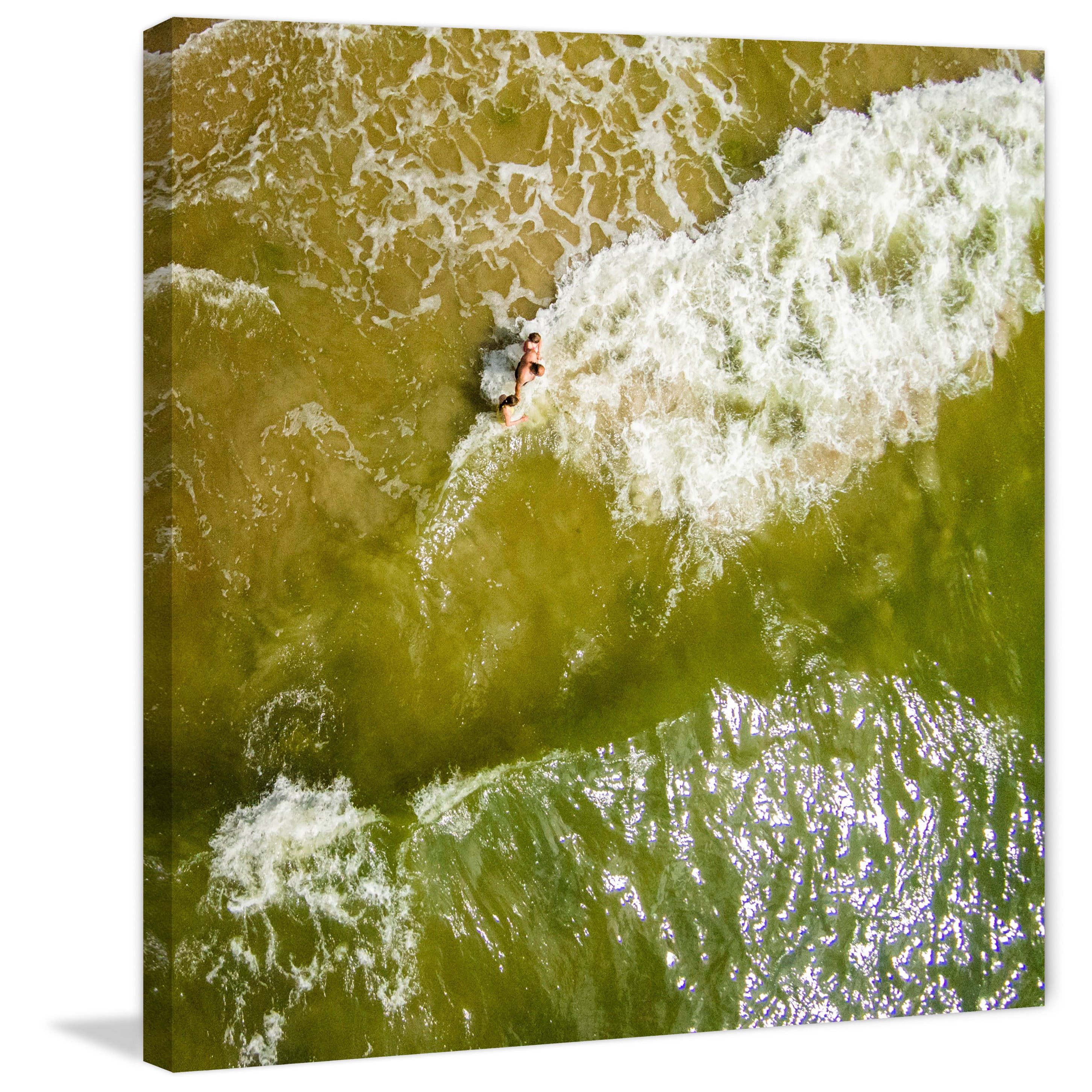 Marmont Hill "Splashing in the Waves" by Karolis Janulis Painting Print on Wrapped Canvas