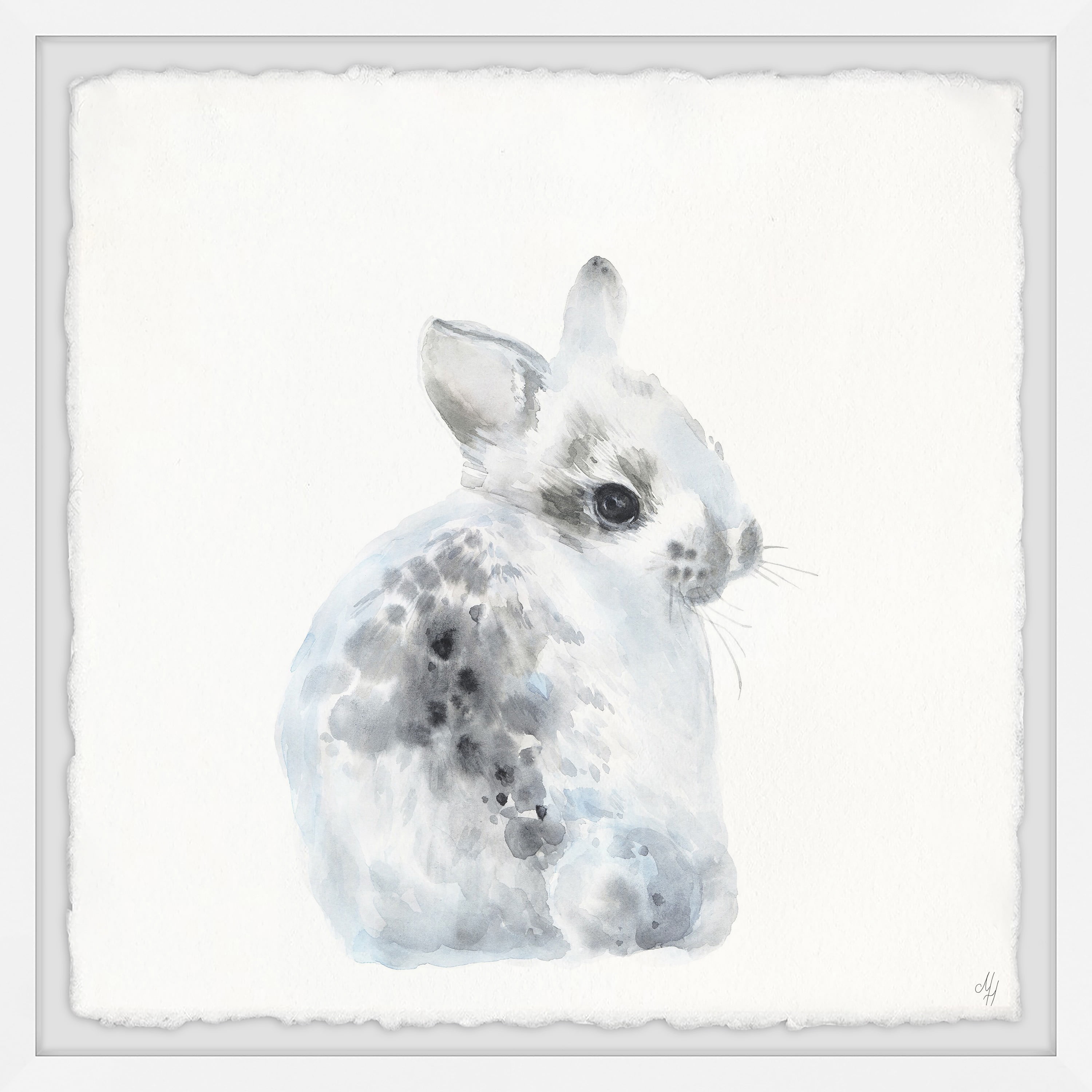 Marmont Hill Spotted Bunny Framed Wall Art, 18.00" x 1.50"