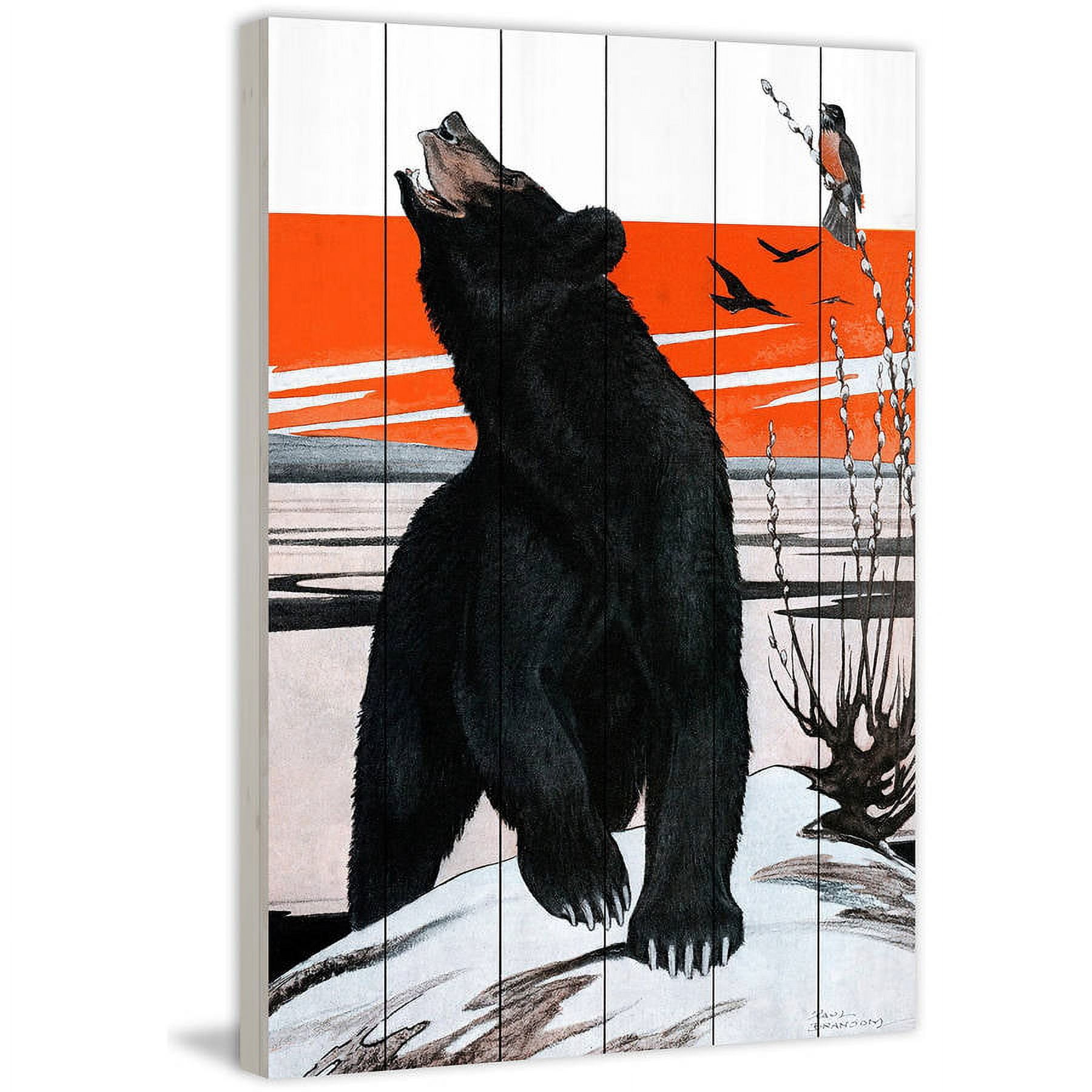 Marmont Hill "Spring Bear" Painting Print on White Wood