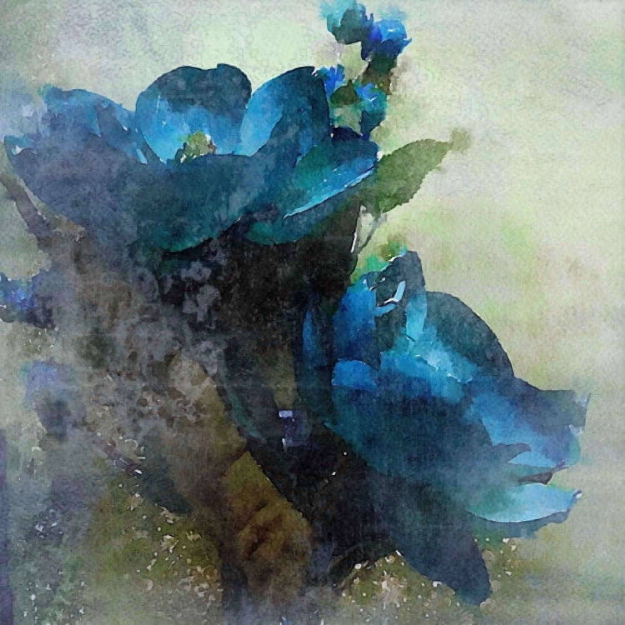 Marmont Hill - "Spring Blue Flowers" by Irena Orlov Painting Print on Wrapped Canvas