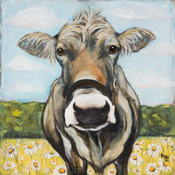 Marmont Hill Spring Cow by Tori Campisi Canvas Wall Art