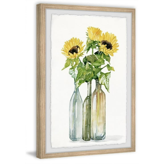 Marmont Hill Spring Flowers in Bottle Framed Painting Print-Size:24" X 36"