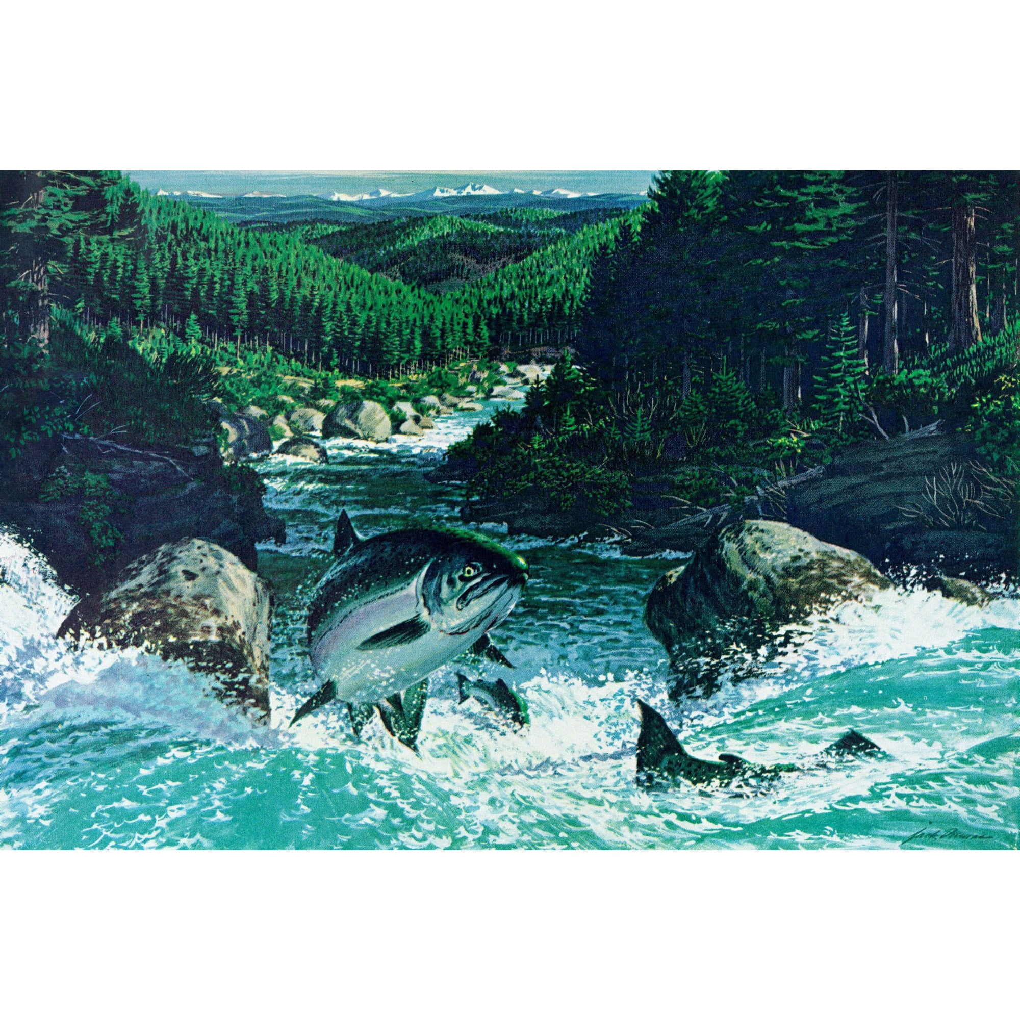 Marmont Hill "Spring Salmon" Painting Print on Wrapped Canvas