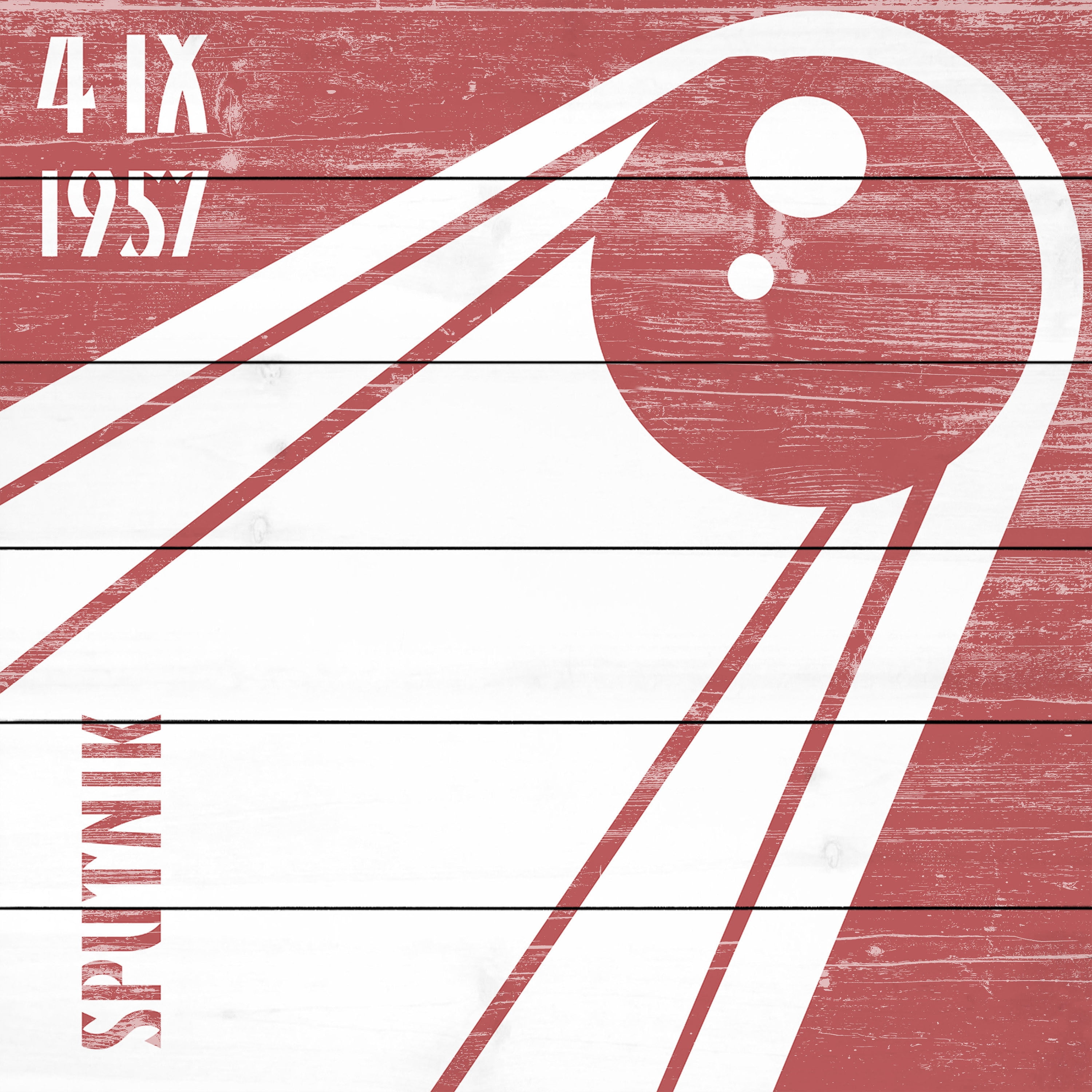 MARMONT HILL  - 'Sputnik 1957' Painting Print on White Wood - Multi-Color 32 x 32