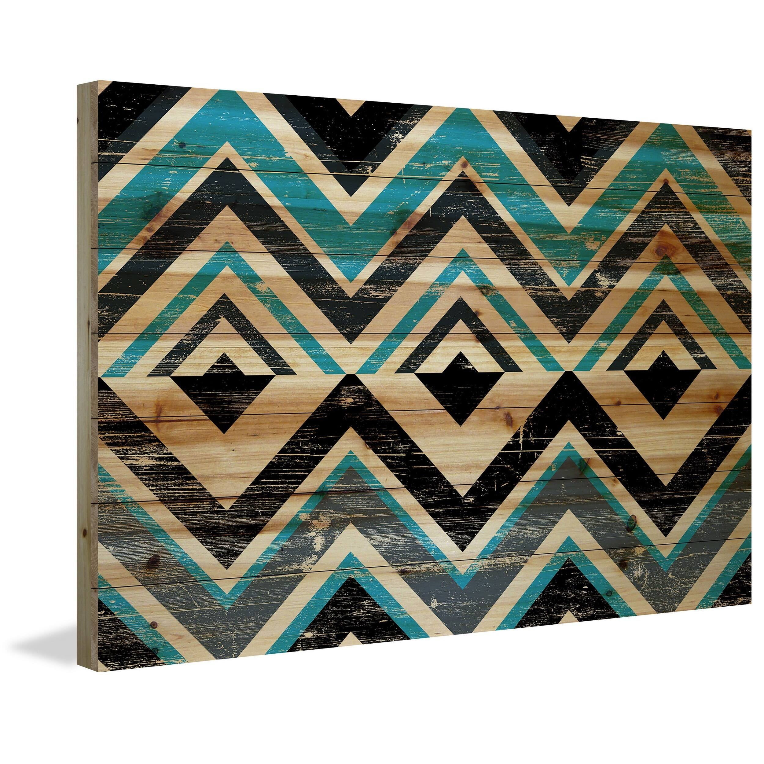 Marmont Hill - "Square Dimensions" Painting Print on Natural Pine Wood