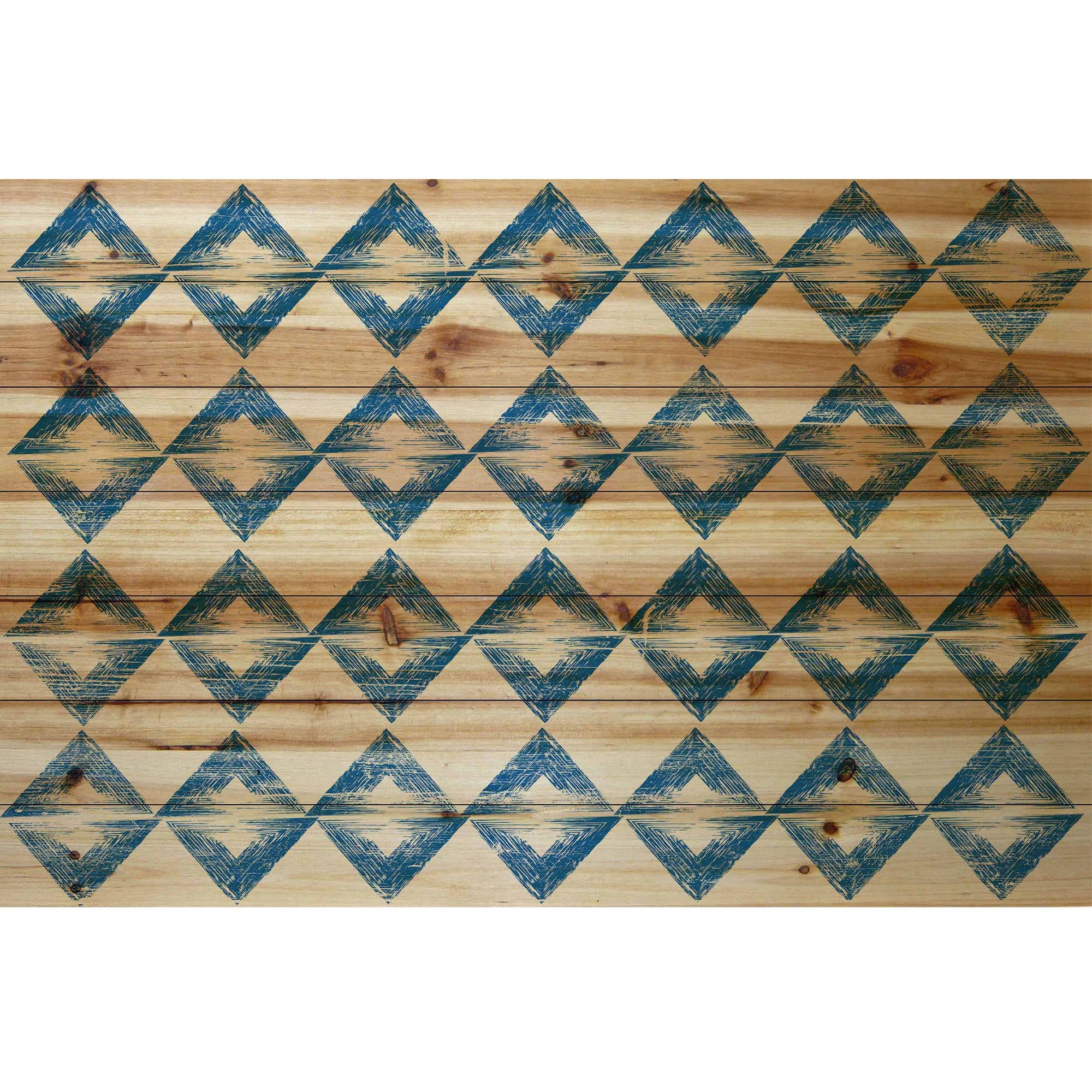 Marmont Hill - "Square Symmetry" Painting Print on Natural Pine Wood