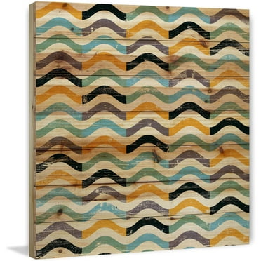 Marmont Hill - "Squiggles" Painting Print on Natural Pine Wood