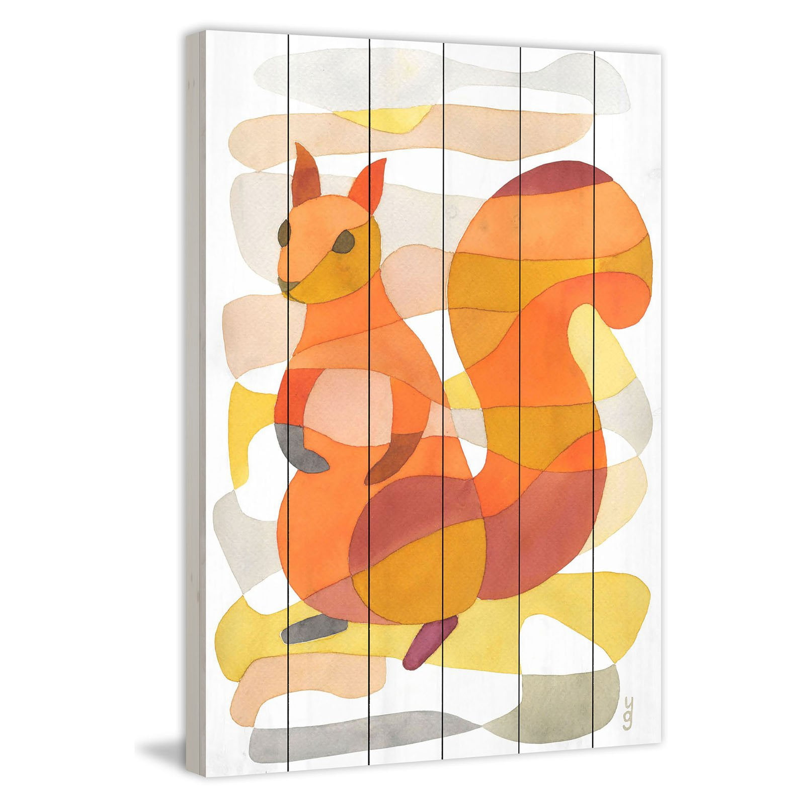 Marmont Hill "Squirrel" by Yolanta Gawlik Painting Print on White Wood