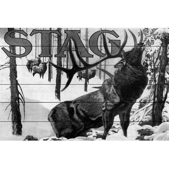 Marmont Hill "Stag" Painting Print on White Wood