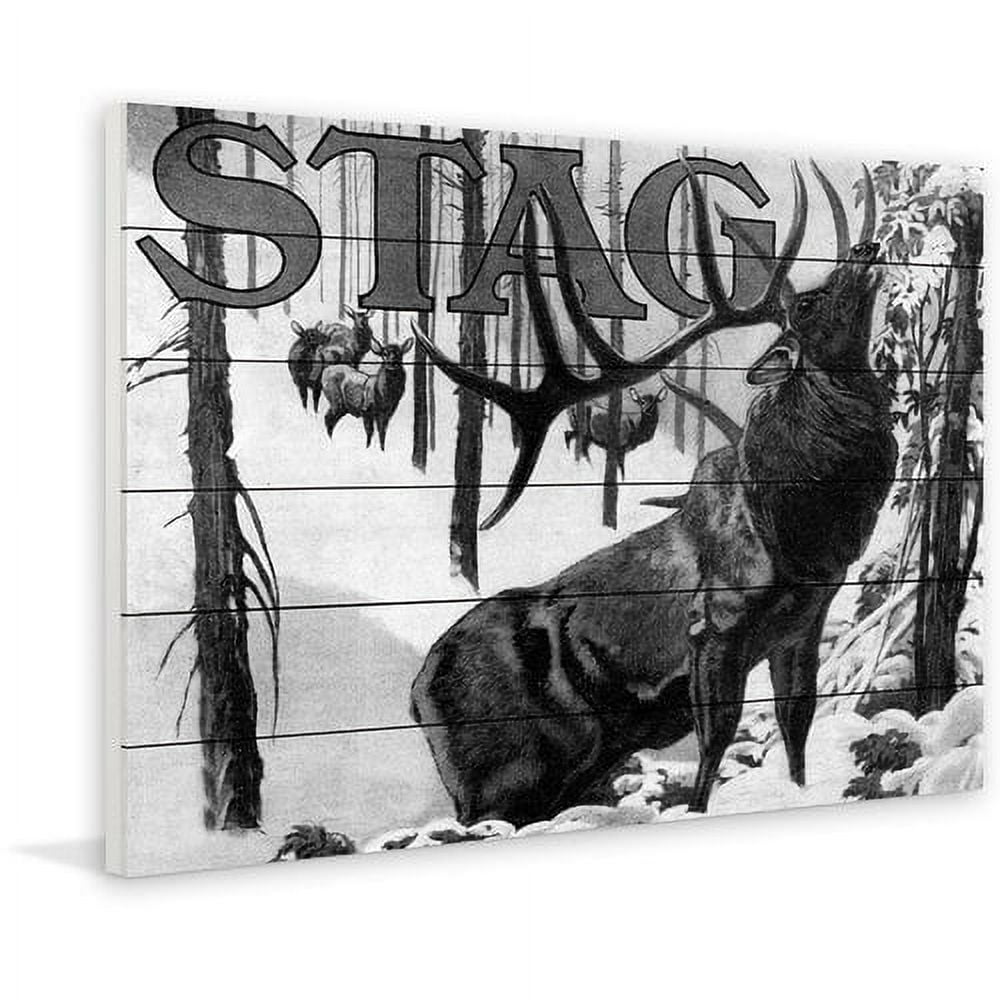 Marmont Hill "Stag" Painting Print on White Wood