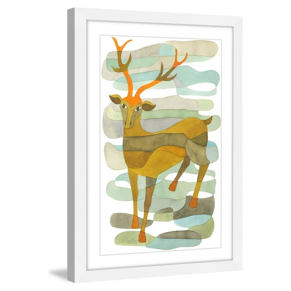 Marmont Hill - "Stag" by Yolanta Gawlik Framed Painting Print