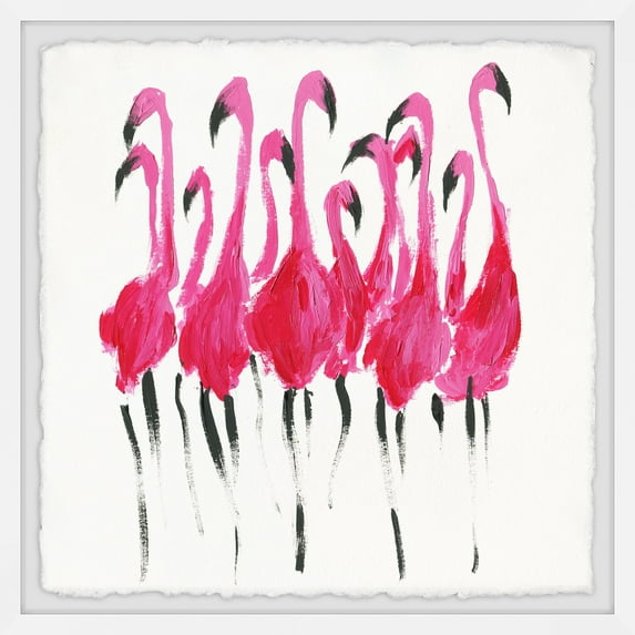 Marmont Hill Stand Straight Flamingos Framed Wall Art