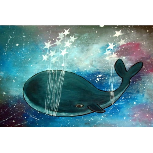 Marmont Hill 'Star Stringed Whale' by Andrea Doss Painting Print on Wrapped Canvas