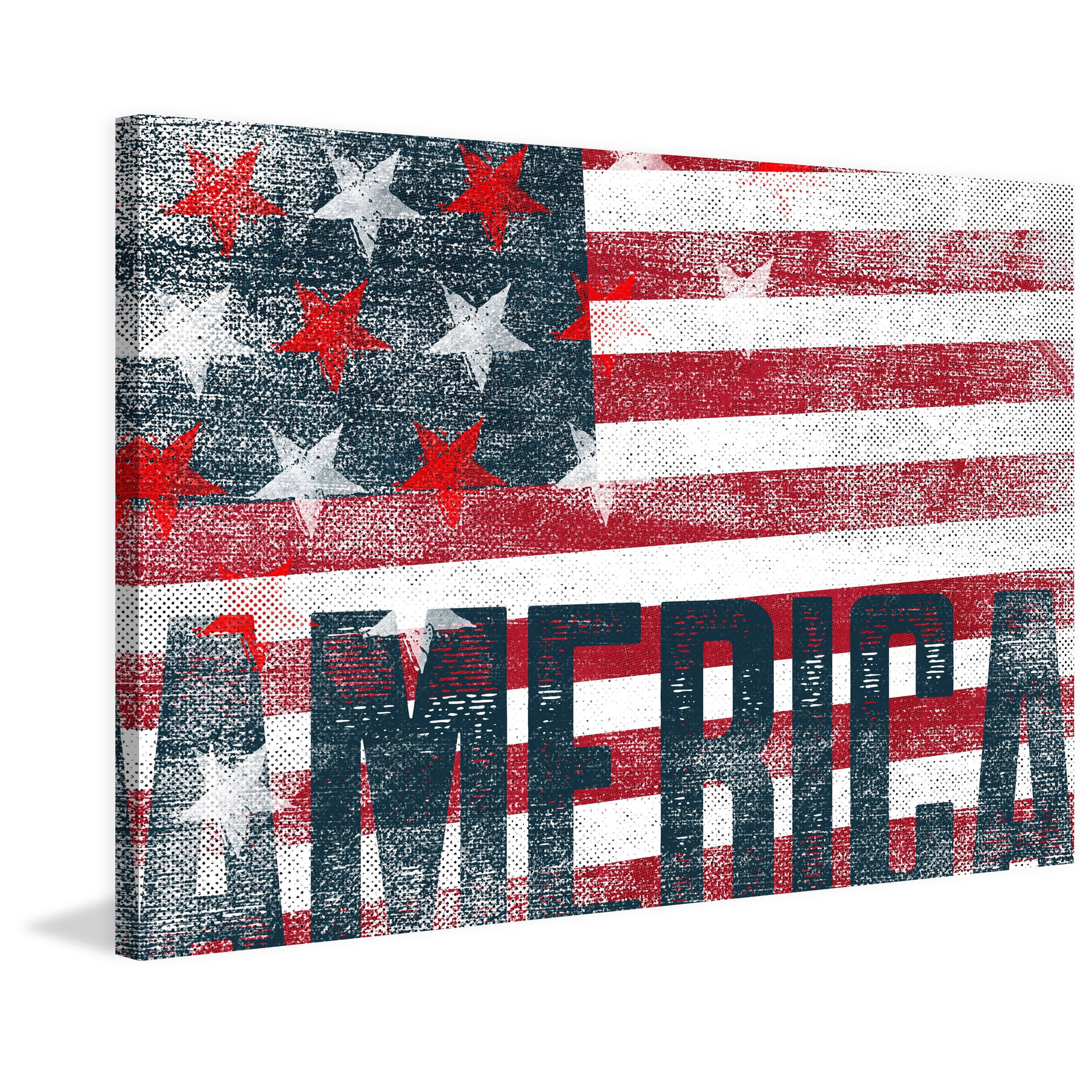 Marmont Hill "Stars Stripes" by Rick Martin Painting Print on Wrapped Canvas