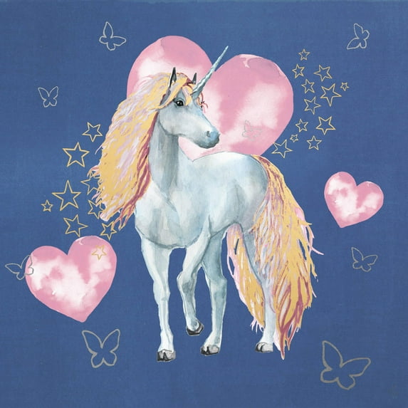 Marmont Hill Stars and Love Unicorn Canvas Wall Art