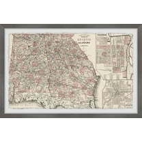 Marmont Hill State of Georgia and Alabama Framed Wall Art, 8" x 12"
