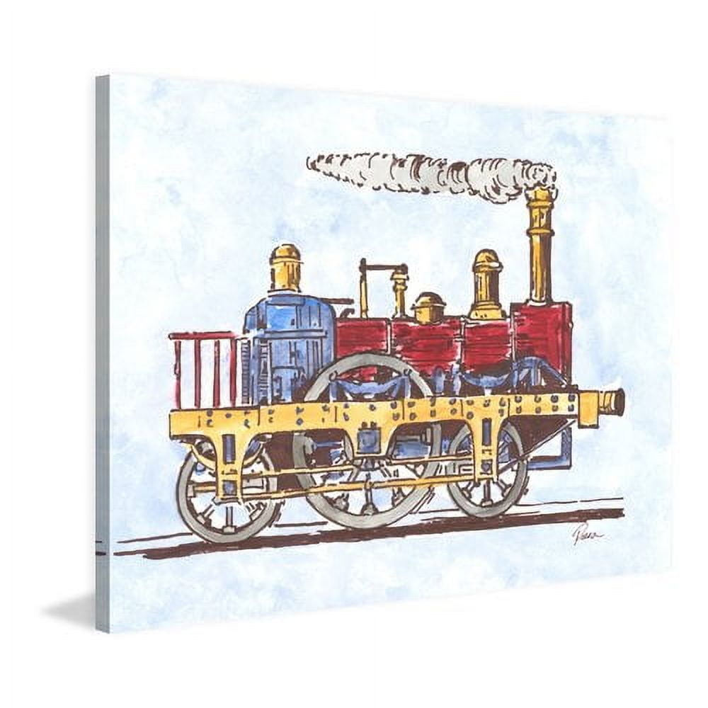 Marmont Hill "Steam Engine" by Reesa Qualia Painting Print on Wrapped Canvas