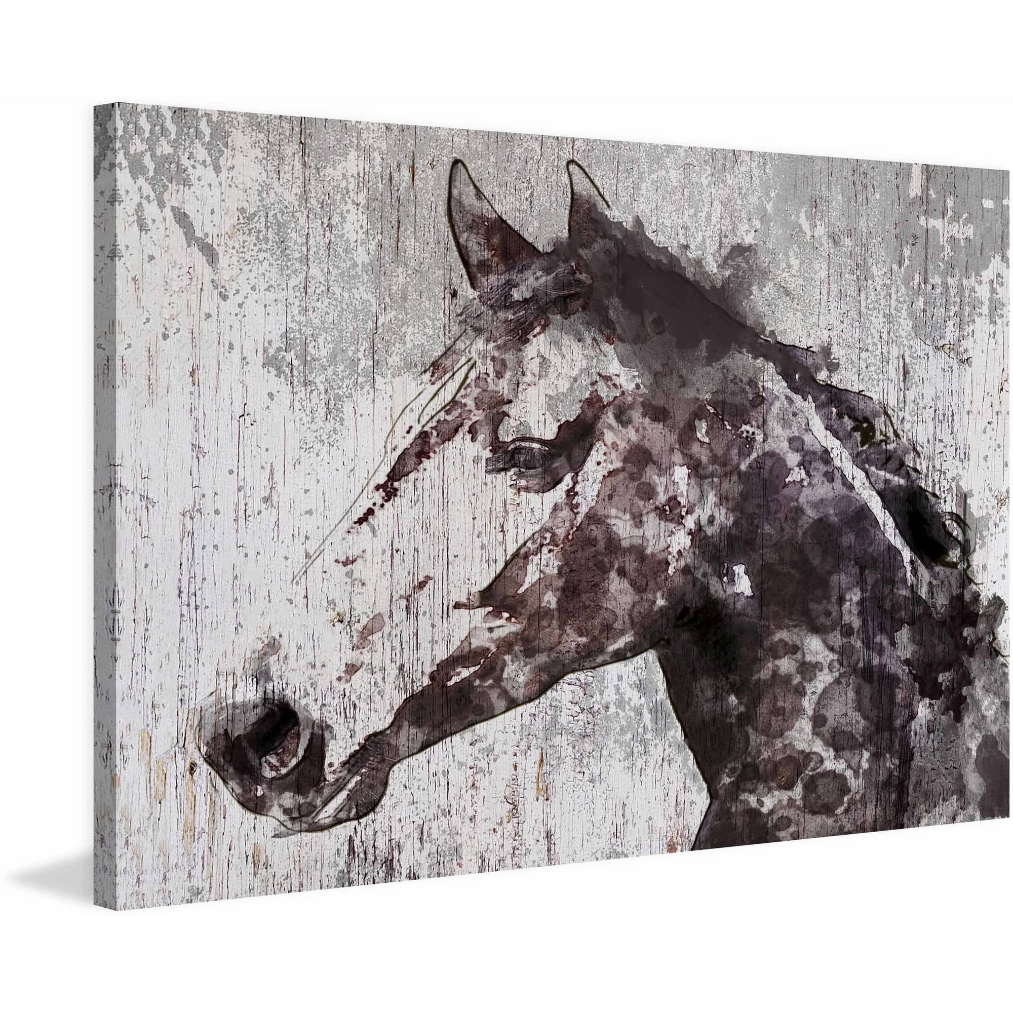 Marmont Hill "Steel Dust Horse" by Irena Orlov Painting Print on Wrapped Canvas