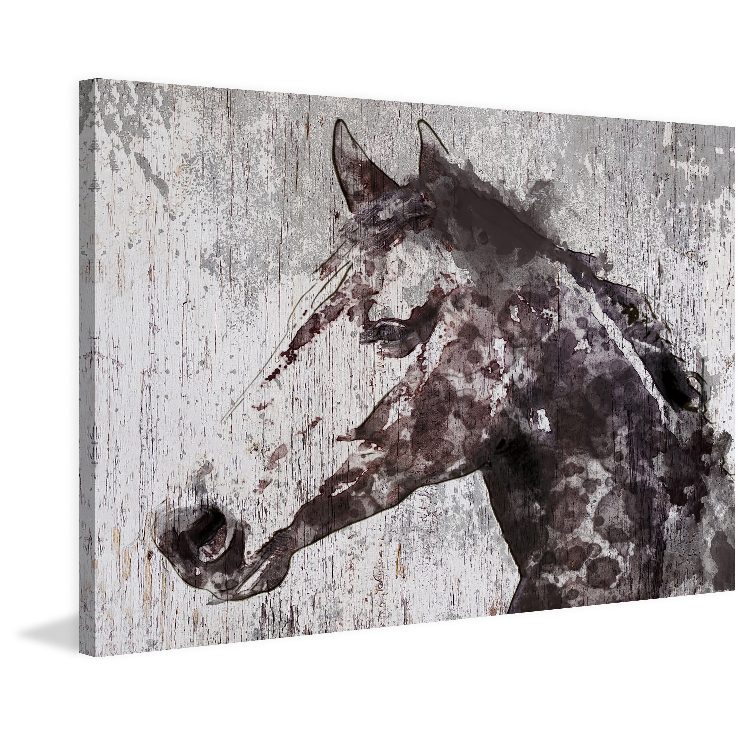 Marmont Hill "Steel Dust Horse" by Irena Orlov Painting Print on Wrapped Canvas
