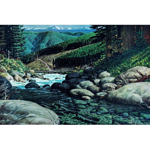 Marmont Hill "Steelhead" Painting Print on Wrapped Canvas