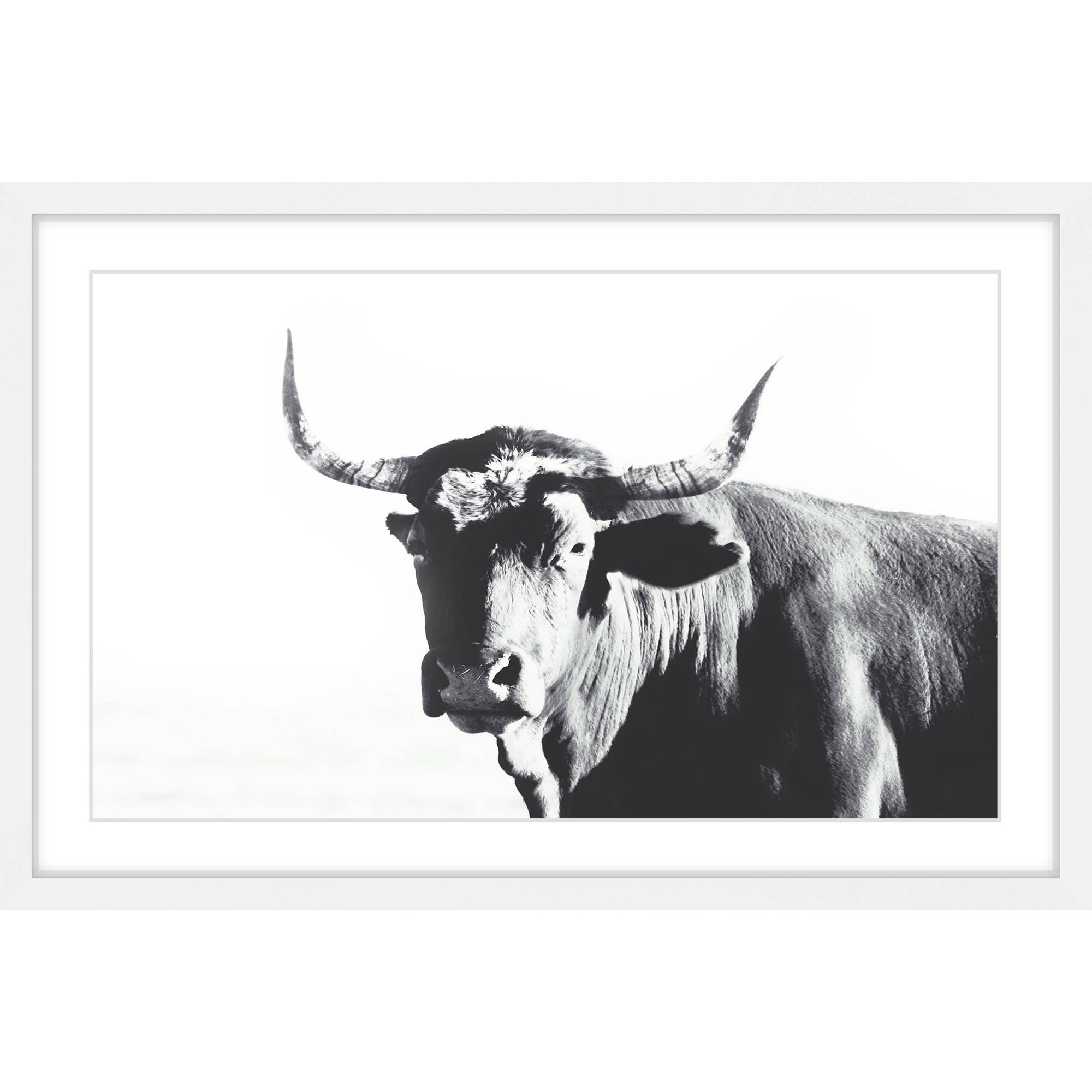 Marmont Hill "Steer Face" Framed Painting Print