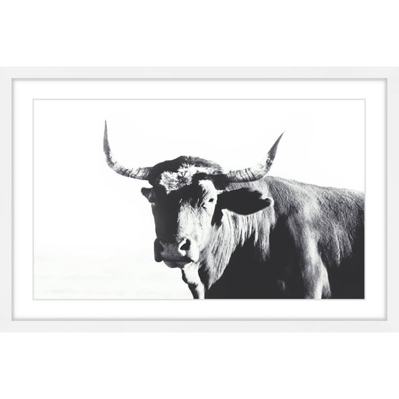 Marmont Hill "Steer Face" Framed Painting Print