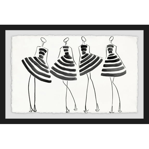 Marmont Hill Striped In Framed Wall Art, 20" x 30"