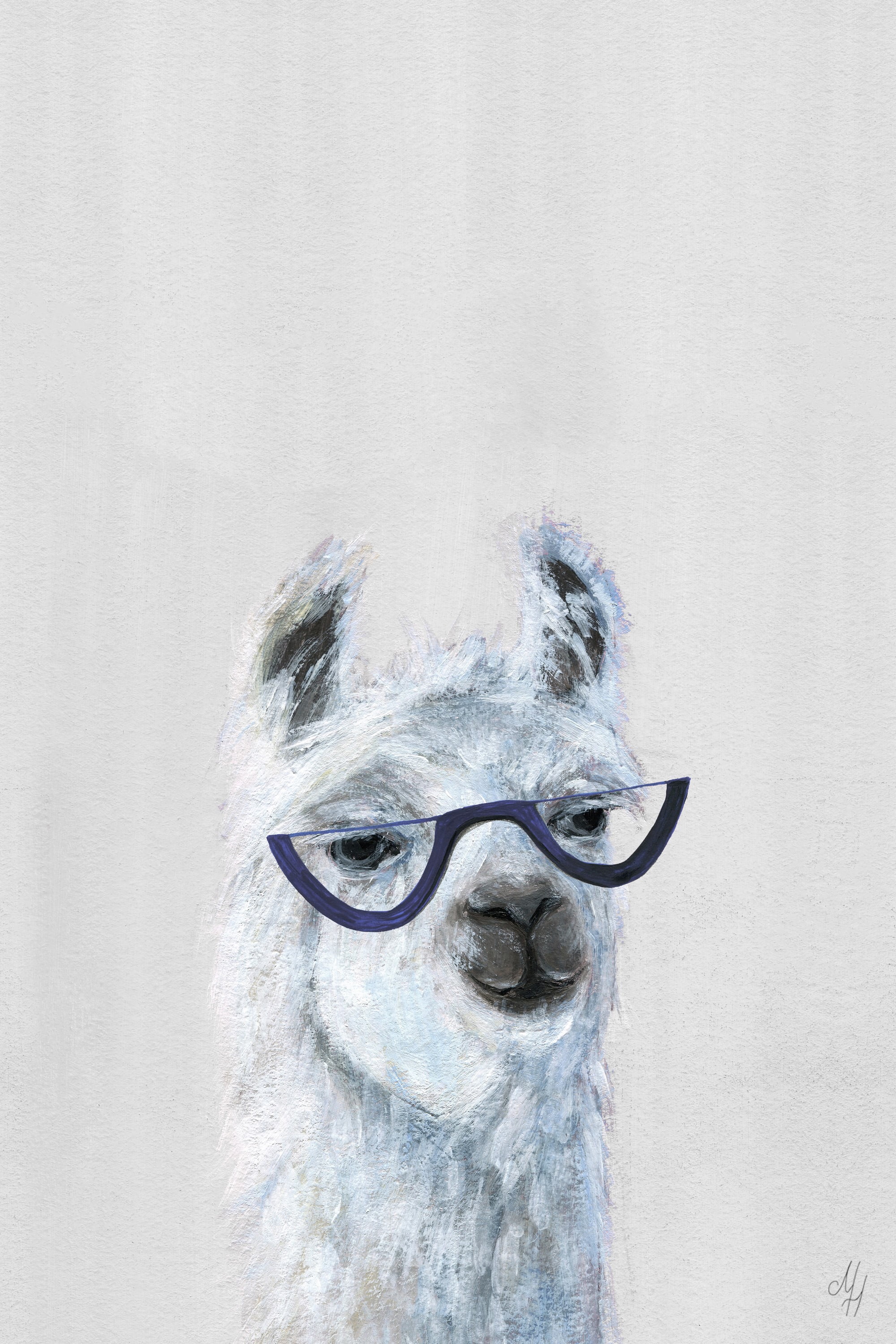 Marmont Hill Studious Llama II Canvas Wall Art