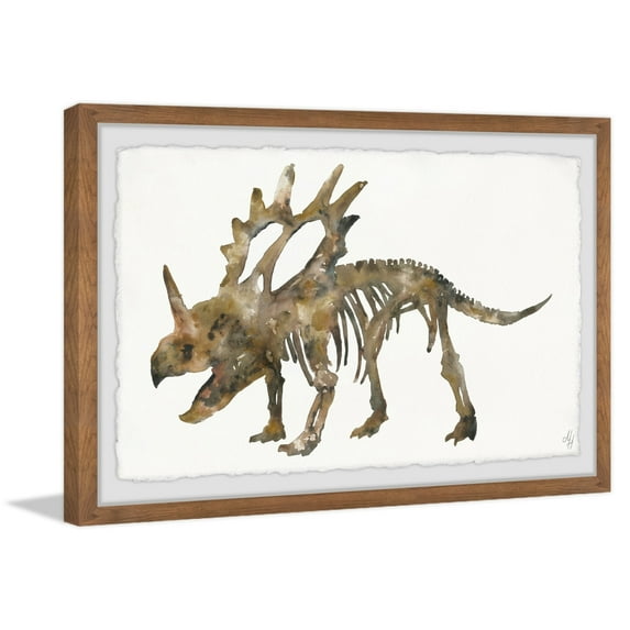 Marmont Hill Styracosaurus Skeleton Framed Wall Art, 36.00" x 1.50"