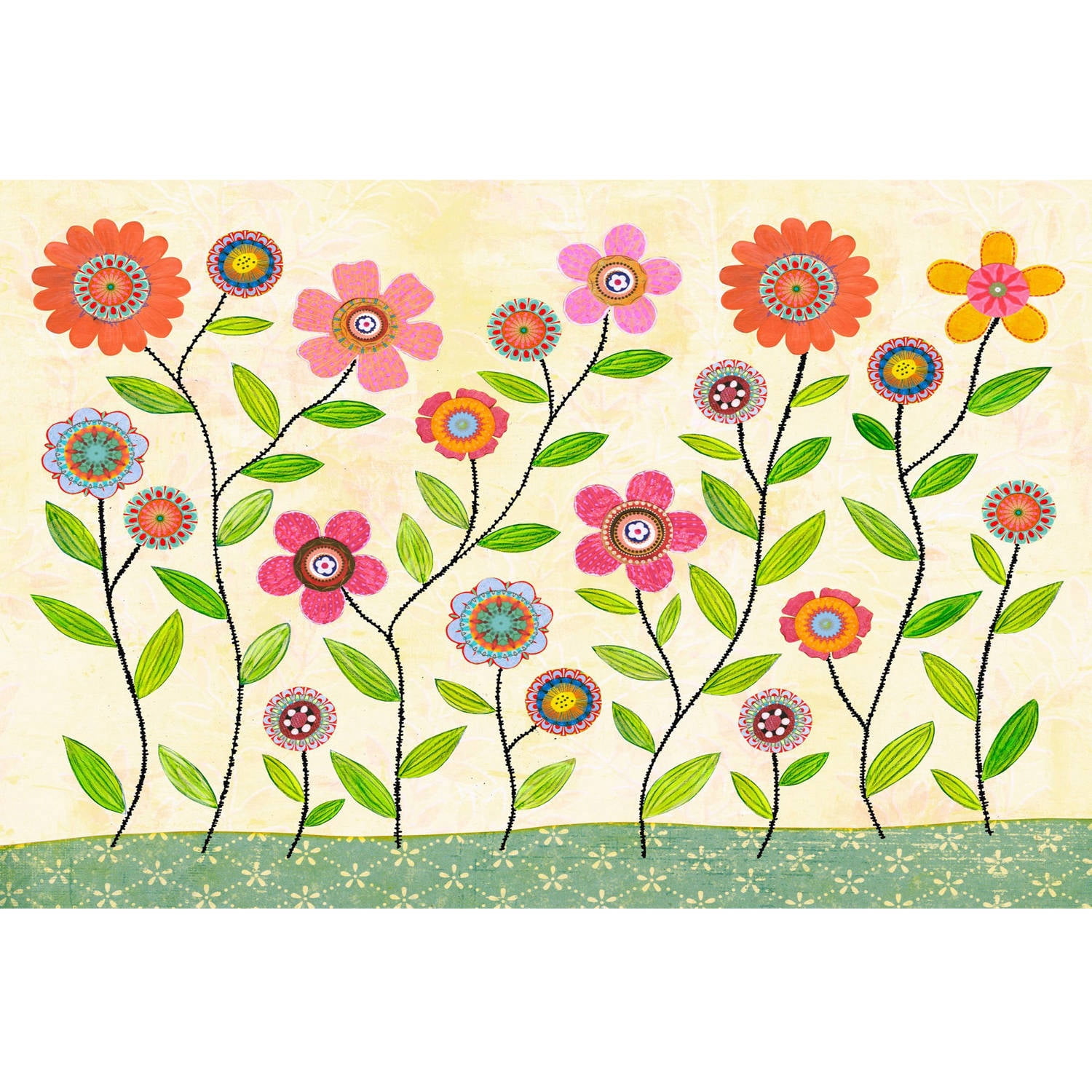 Marmont Hill "Summer Blooms" by Sascalia Painting Print on Wrapped Canvas