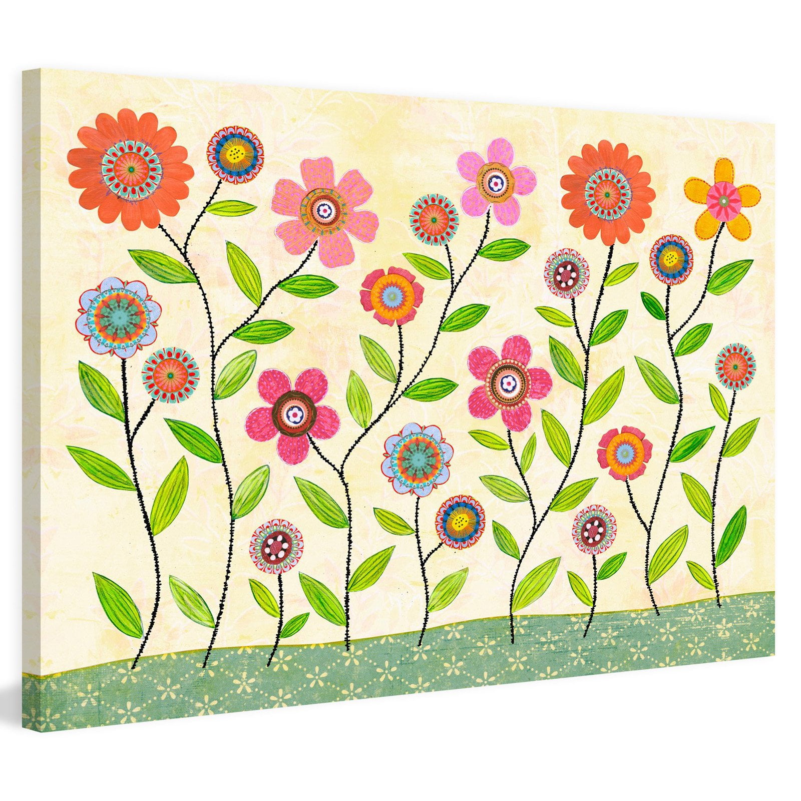 Marmont Hill "Summer Blooms" by Sascalia Painting Print on Wrapped Canvas