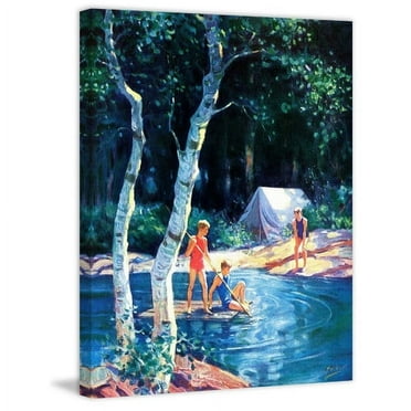 Marmont Hill - "Summer Camping" Painting Print on Wrapped Canvas