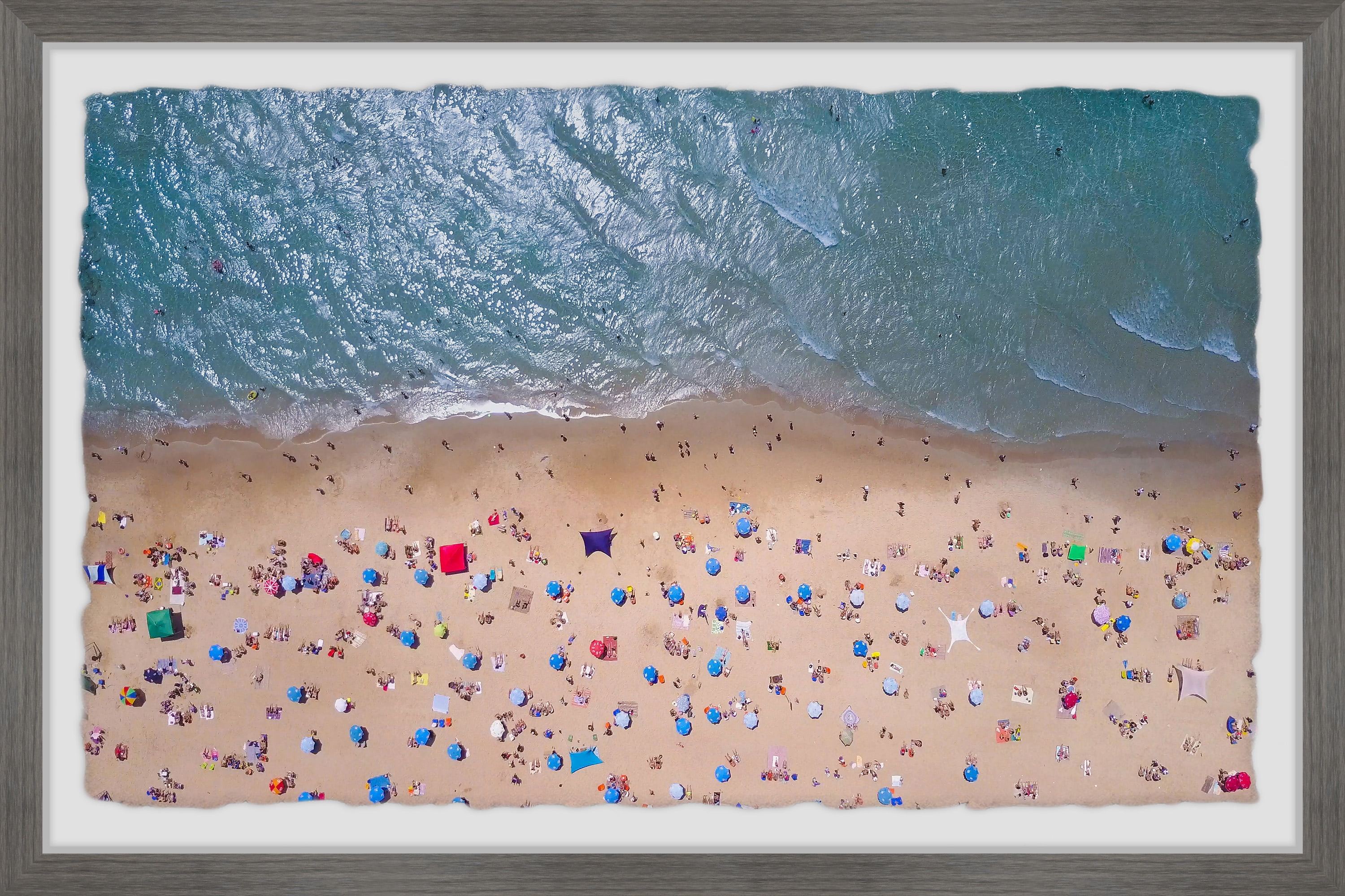 White Framed Coastal Beach Scene Print, 8" x 12"