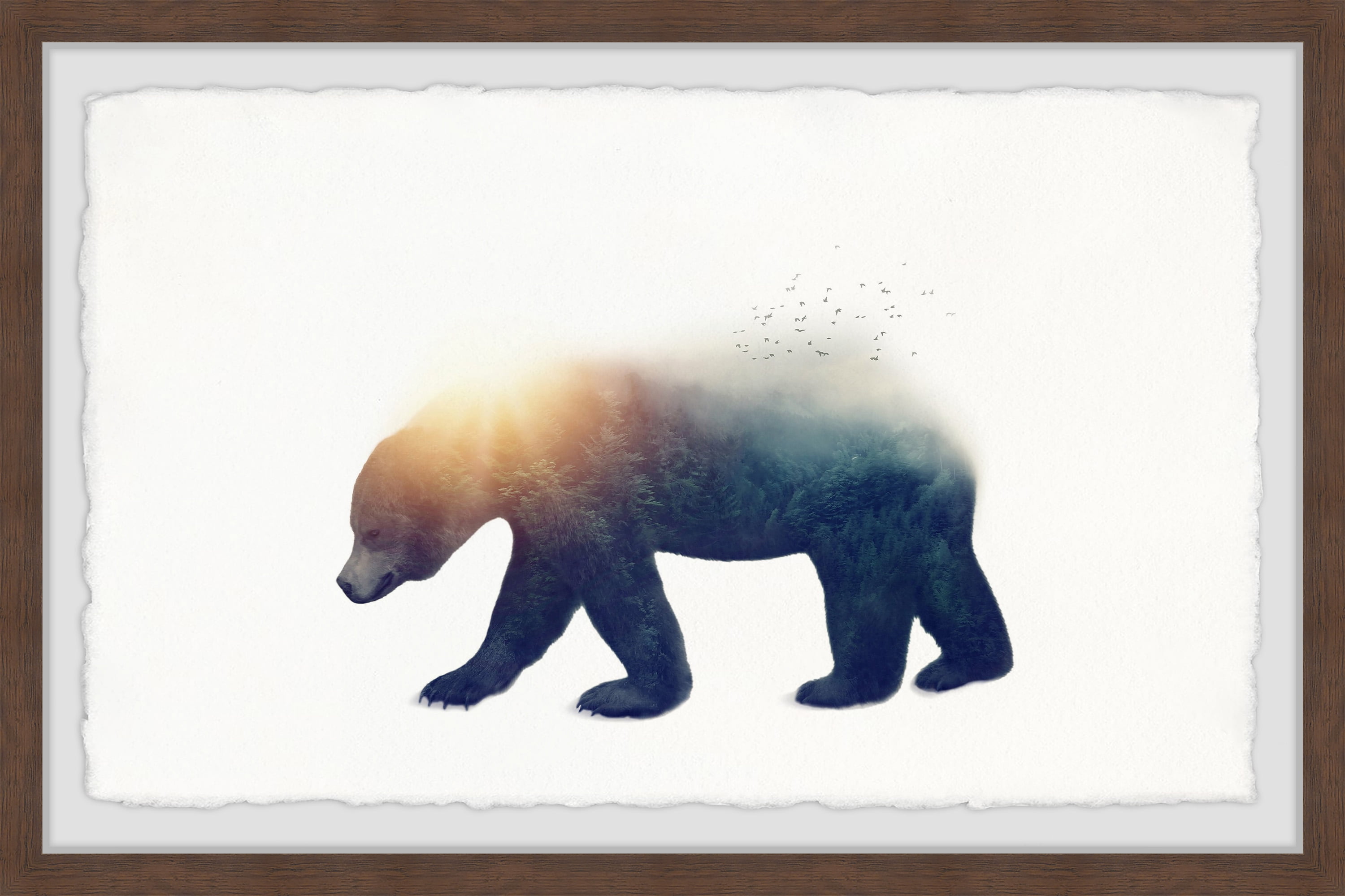 Marmont Hill Sun Bear Framed Wall Art, 16" x 24"