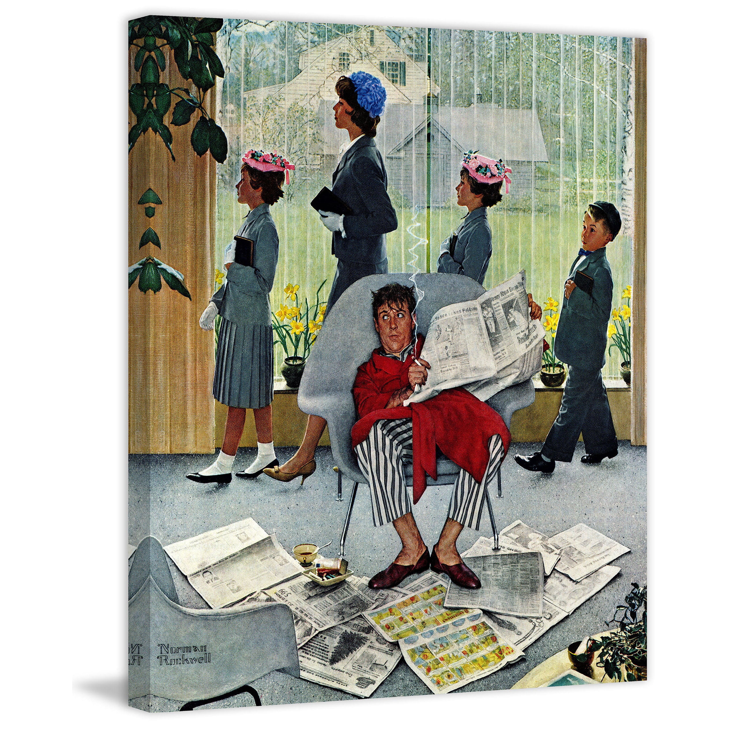 Marmont Hill "Sunday Morning" by Norman Rockwell Painting Print on Canvas