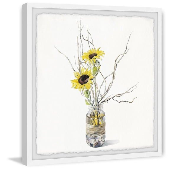 Marmont Hill Sunflower Bloom Framed Painting Print-Size:18" x 18"