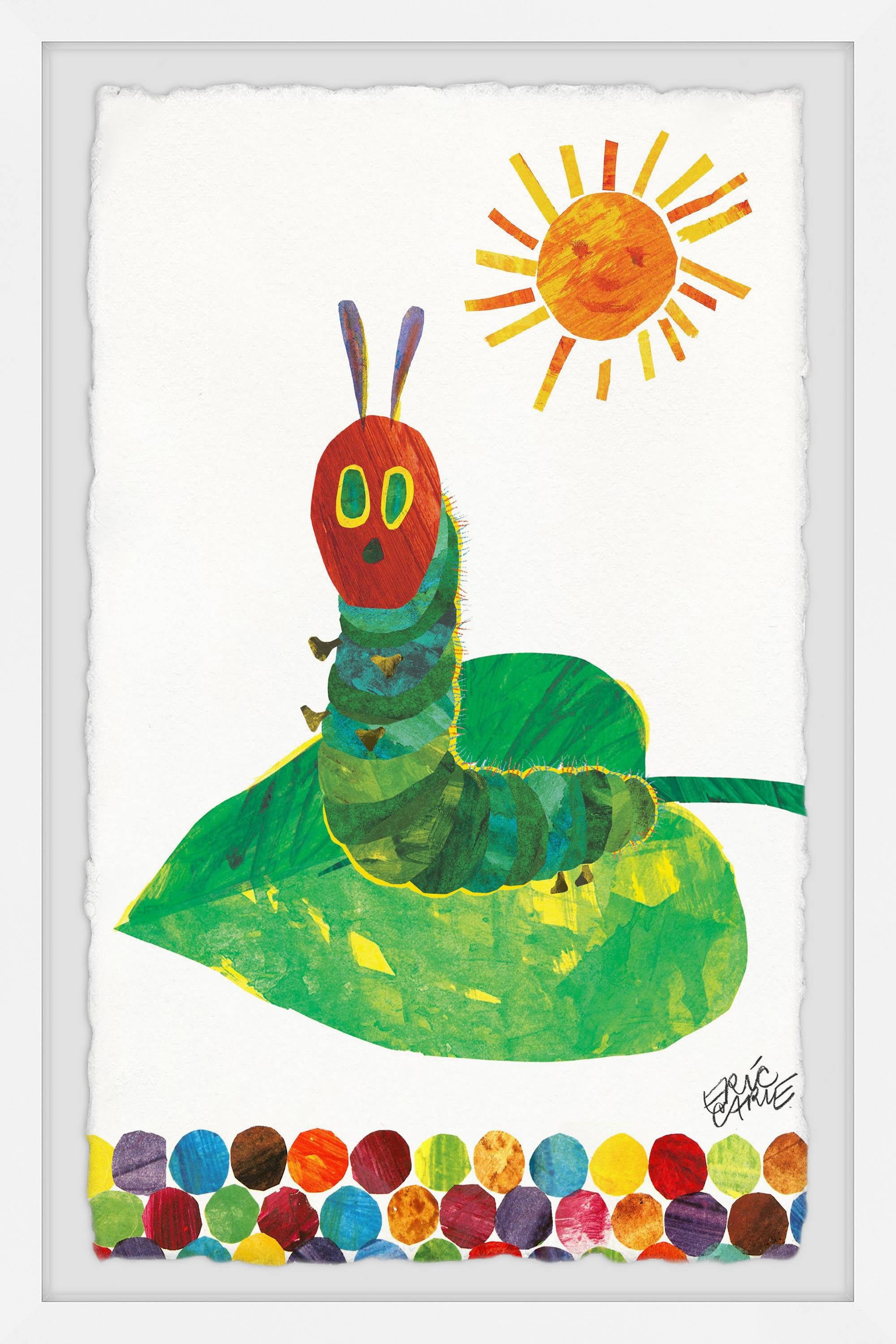 Marmont Hill Sunning Caterpillar By Eric Carle Framed Wall Art, 8.00" x 1.50"
