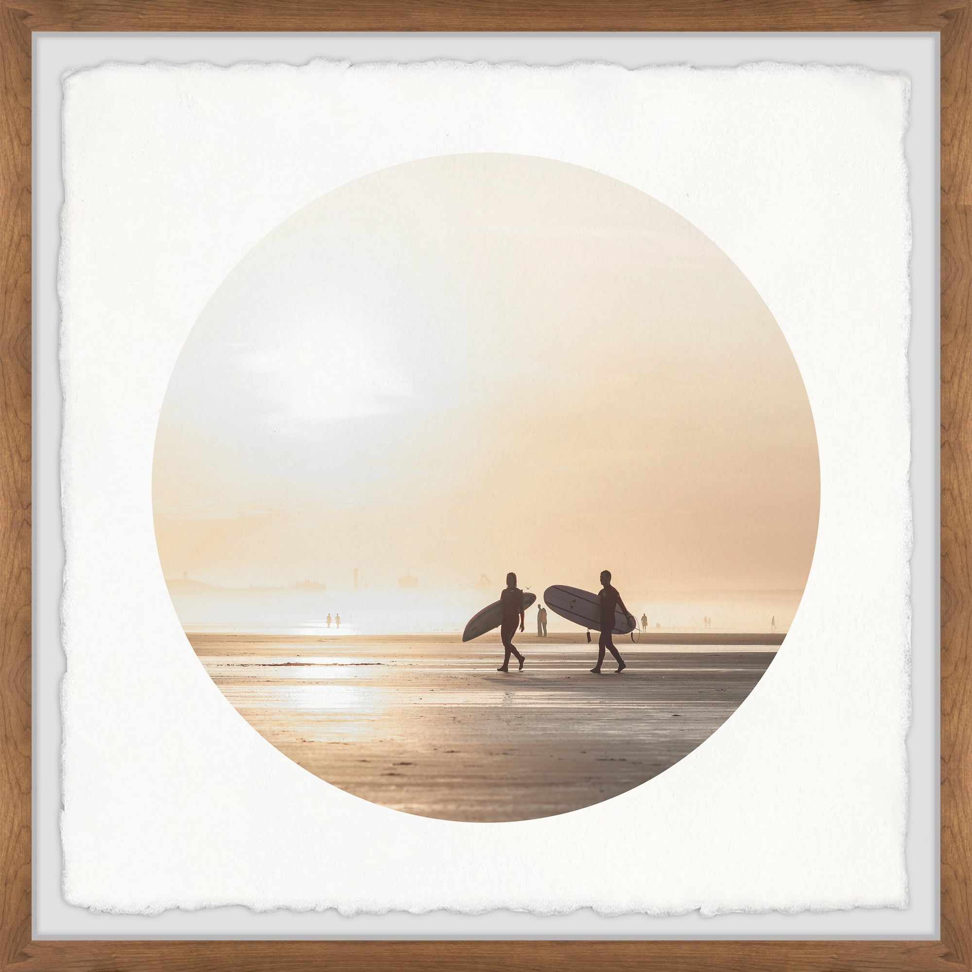 Marmont Hill Sunset Surfers Framed Wall Art, 18" x 18"